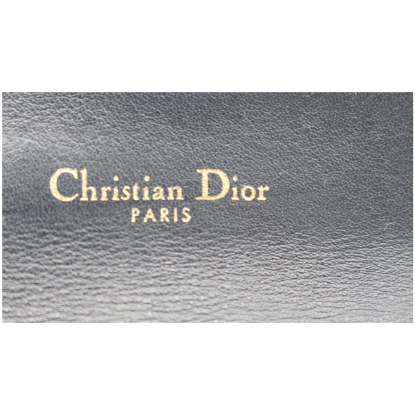 CHRISTIAN DIOR Saddle Flap Jacquard Canvas Card Holder Beige
