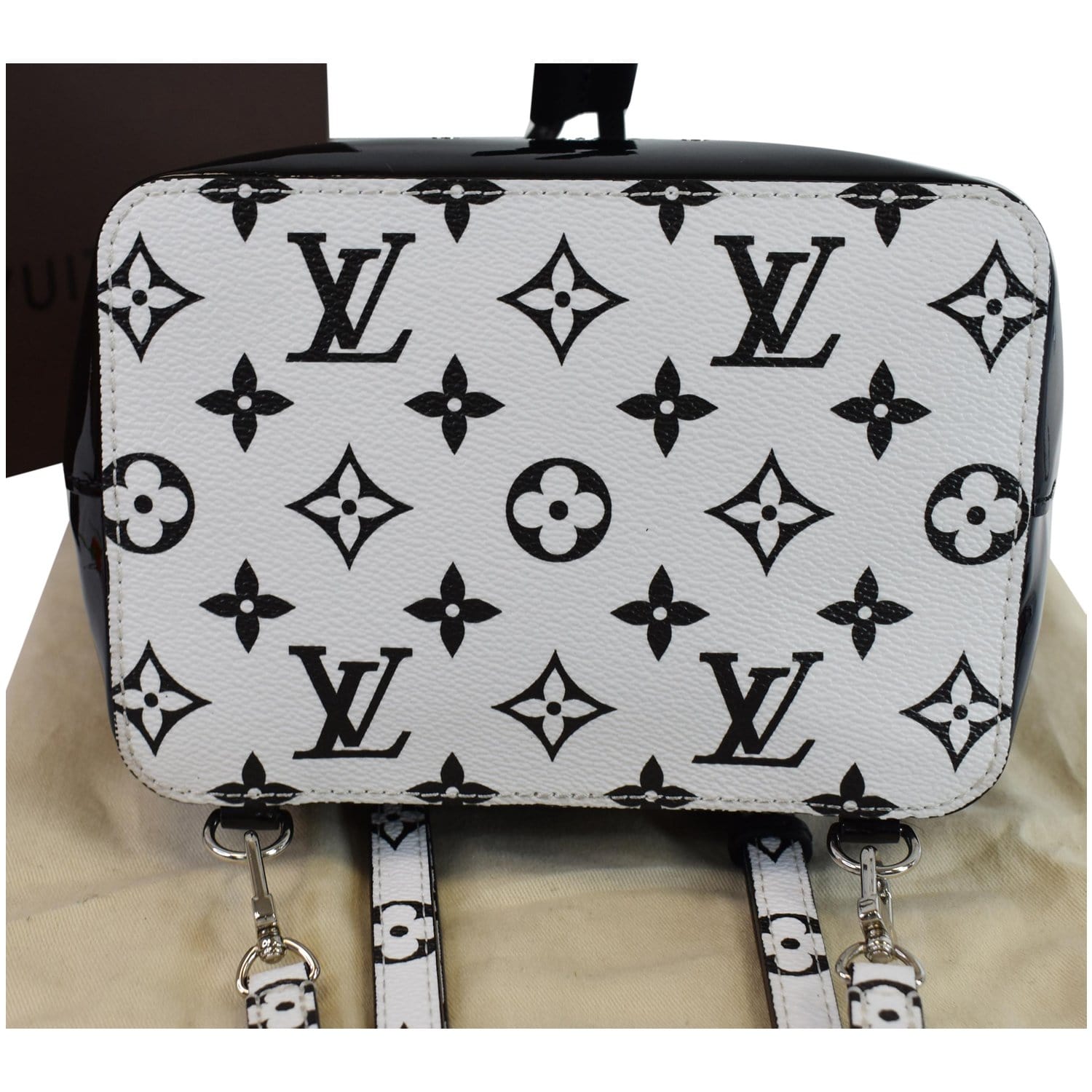 louis vuitton backpack black and white Louis Vuitton Hot Springs Monogram Vernis Leather Bag