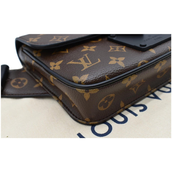 LOUIS VUITTON S-Lock Sling Monogram Macassar Crossbody Bag Brown