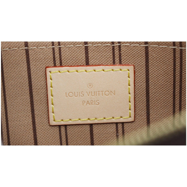 LOUIS VUITTON Neverfull Monogram Canvas Pochette Wristlet Pouch Brown