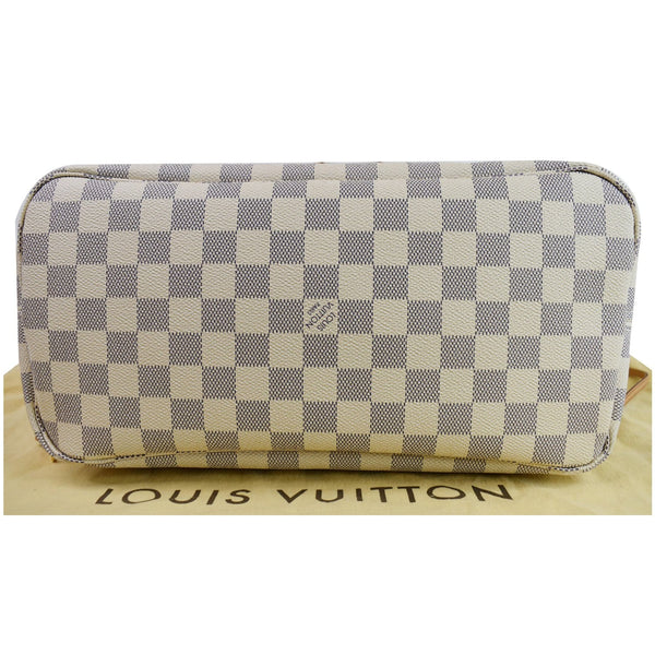 Louis Vuitton Neverfull MM Damier Azur Shoulder Bag bottom side