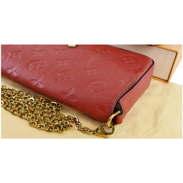 LOUIS VUITTON Pochette Felicie Empreinte Leather Crossbody Bag Red