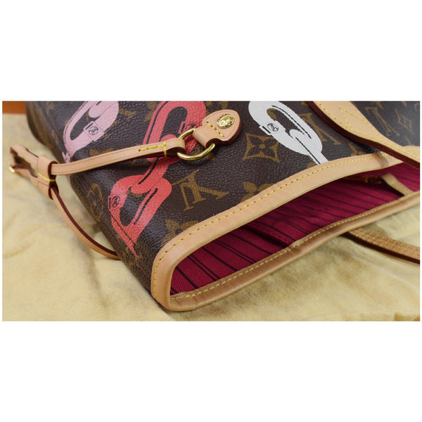 LOUIS VUITTON Bay Neverfull MM Monogram Canvas Shoulder Bag Fuchsia