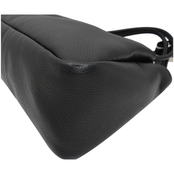 PRADA Flou Large Leather Shoulder Bag Black