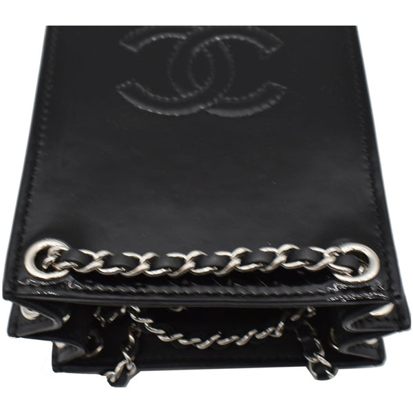 CHANEL O-Phone Holder Patent Leather Crossbody Bag Black