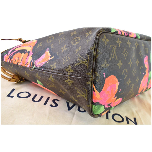 Louis Vuitton Neverfull MM Roses Monogram Canvas Bag - bottom corner