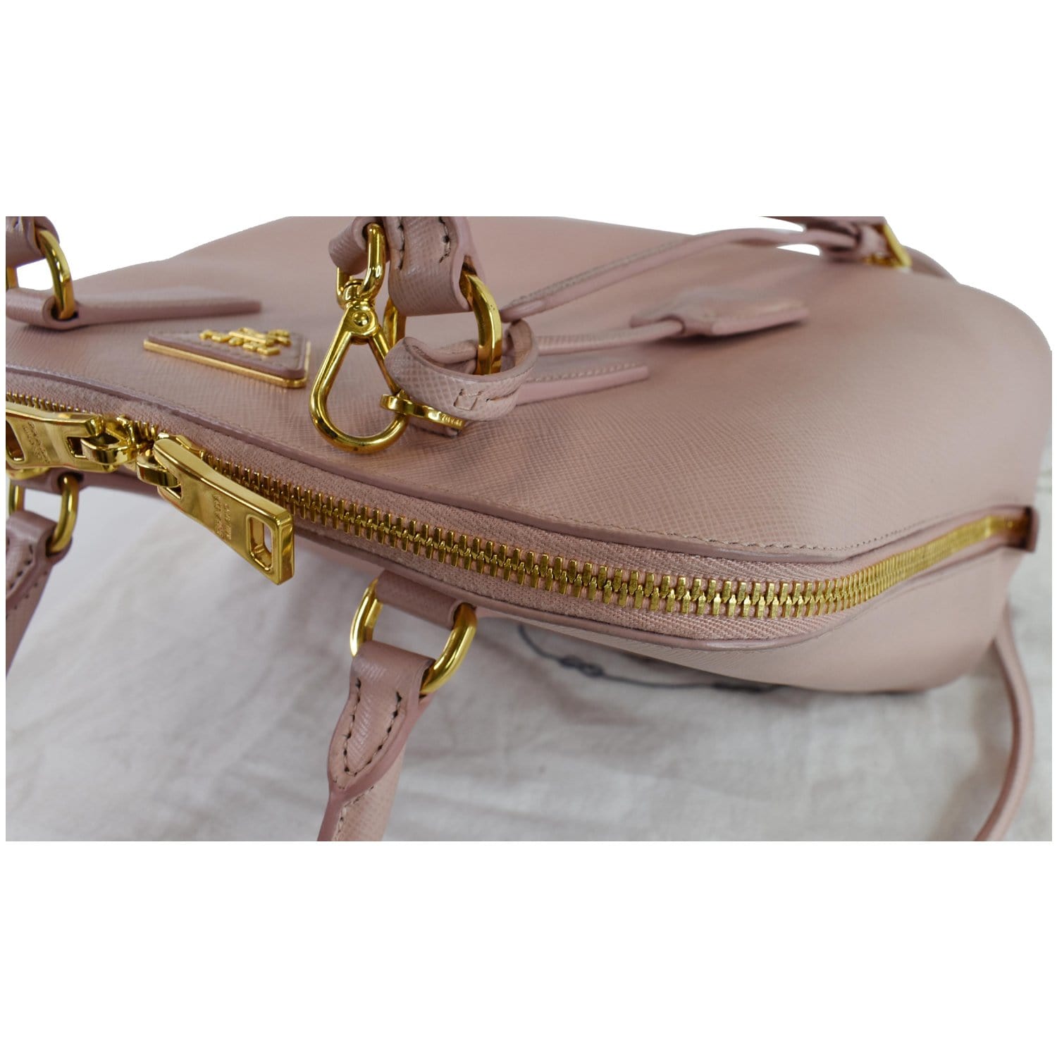 What Goes Around Comes Around Prada Pink Saffiano Promenade Small Handbag