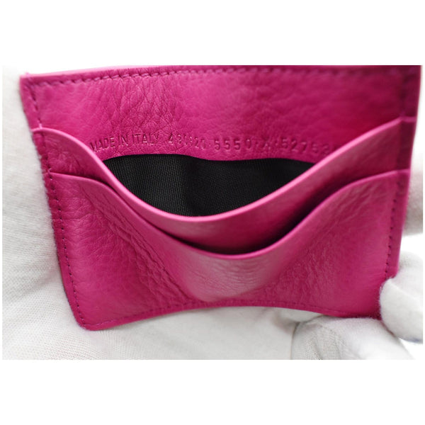 BALENCIAGA Leather Card Holder Pink
