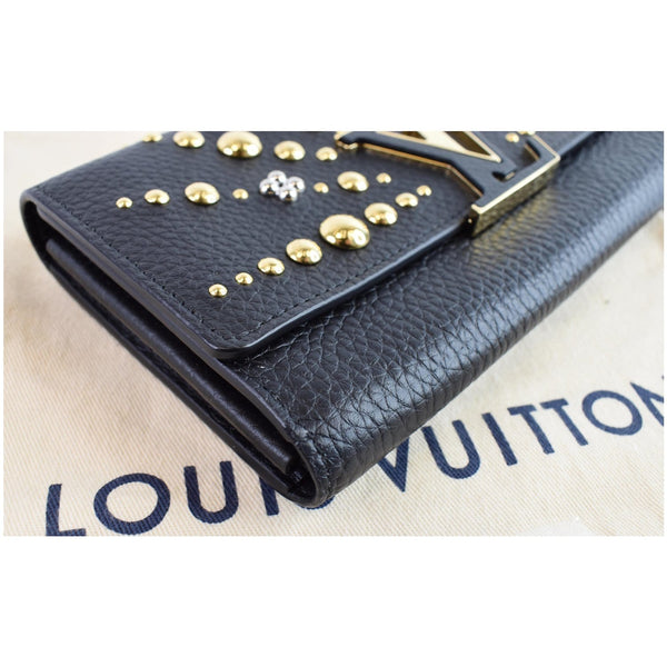 Louis Vuitton Capucines Studded Wallet Black color