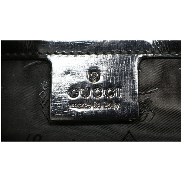 GUCCI Pop Bamboo Dialux Coated Canvas Top Handle Shoulder Bag Black 190256