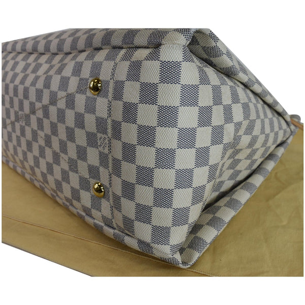 Louis Vuitton Artsy GM Damier Azur Shoulder Bag White - brass studs