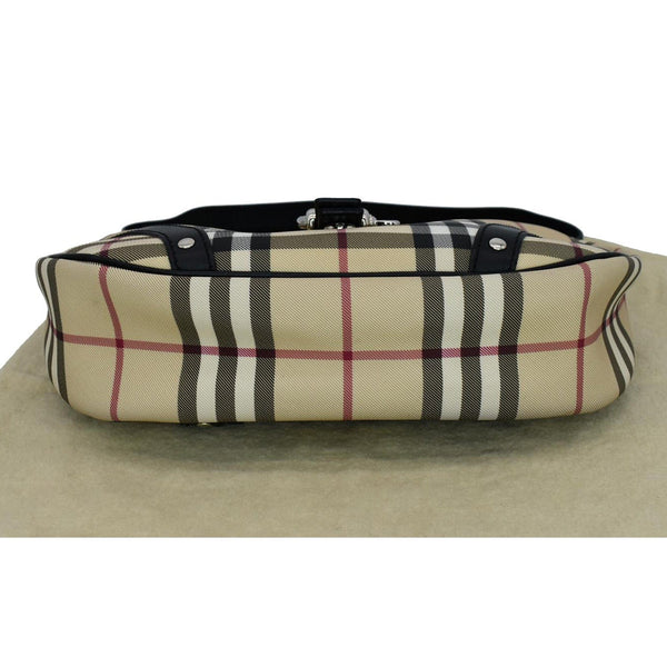 BURBERRY Buckle Small House Check Hobo Shoulder Bag Black