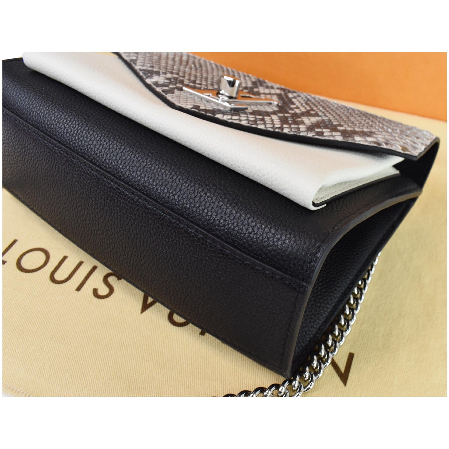 Black Louis Vuitton Pochette MyLockMe Chain Crossbody Bag