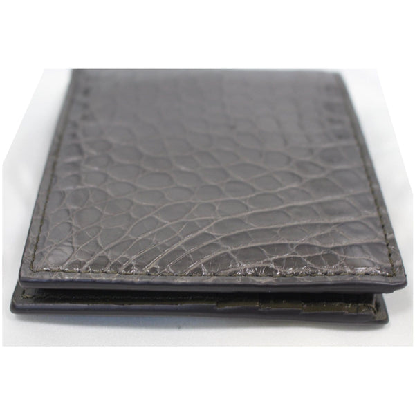 Gucci Bi-Fold Crocodile Leather Wallet Black outlook