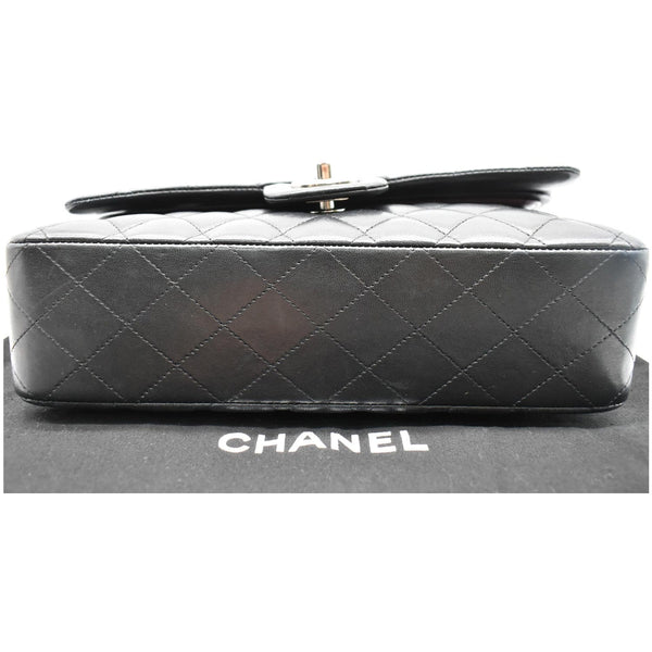 CHANEL Classic Double Flap Medium Leather Shoulder Bag Black