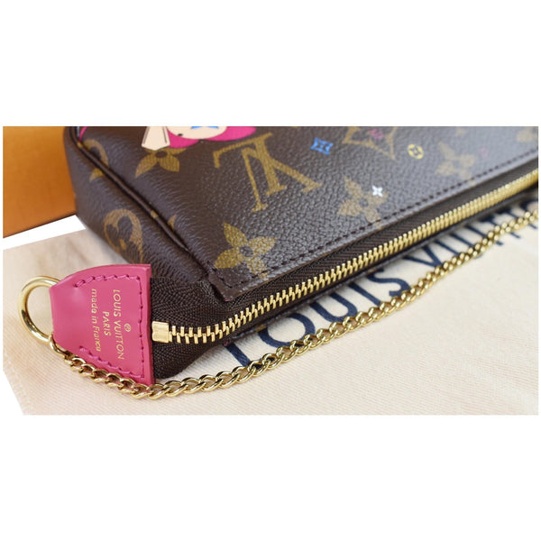LOUIS VUITTON Mini Pochette Christmas Monogram Canvas Accessoires Pouch Brown