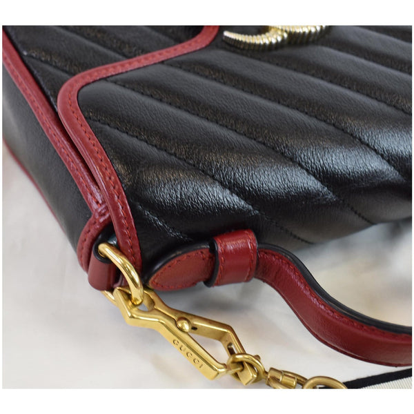 GUCCI GG Marmont Mini Top Handle Shoulder Bag 583571 Black/Cerise