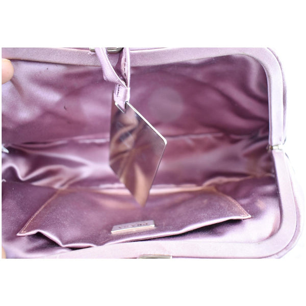 PRADA Sera Lizard Skin Satchel Bag Purple