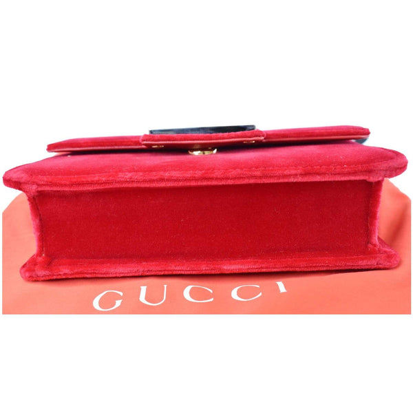 Gucci Broadway Mini Velvet Crossbody Bag bottom view