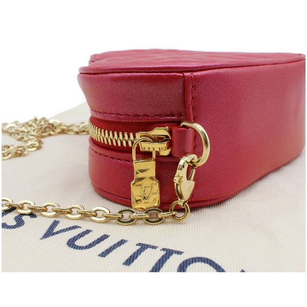 LOUIS VUITTON Heart on Chain Monogram Embossed Crossbody Bag Red - Final Sale