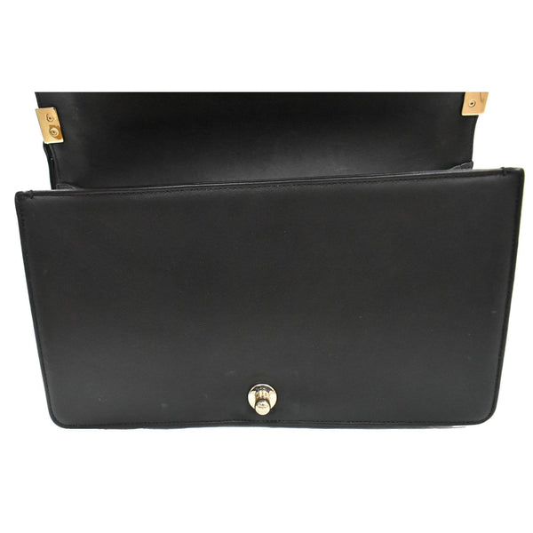 Chanel Medium Boy Flap Lambskin Leather Shoulder Bag - snap button