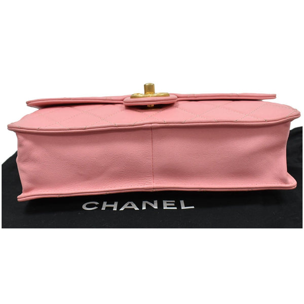 CHANEL Matelasse Costume Pearl Leather Shoulder Bag Pink
