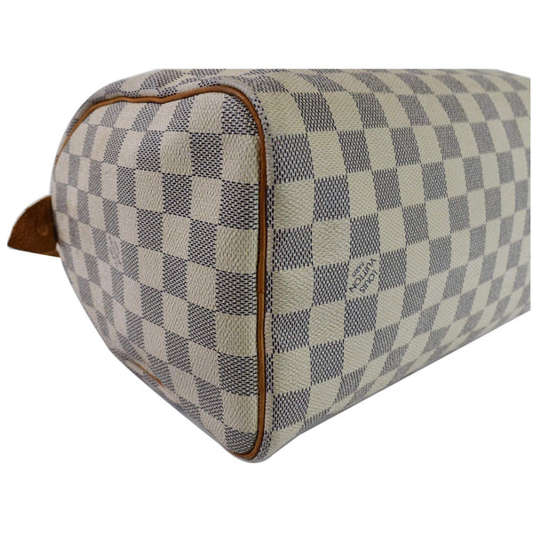 Louis Vuitton Speedy 25 Damier Azur Satchel Bag - left corner view