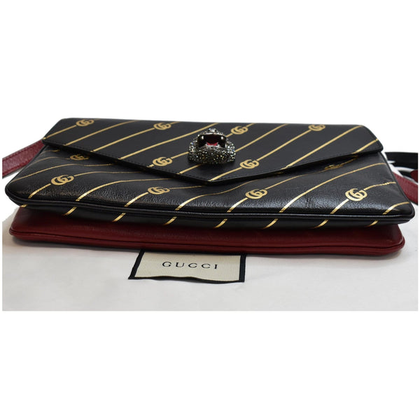 GUCCI Thiara Medium Double Smooth Leather Shoulder Bag Red/Black 524822