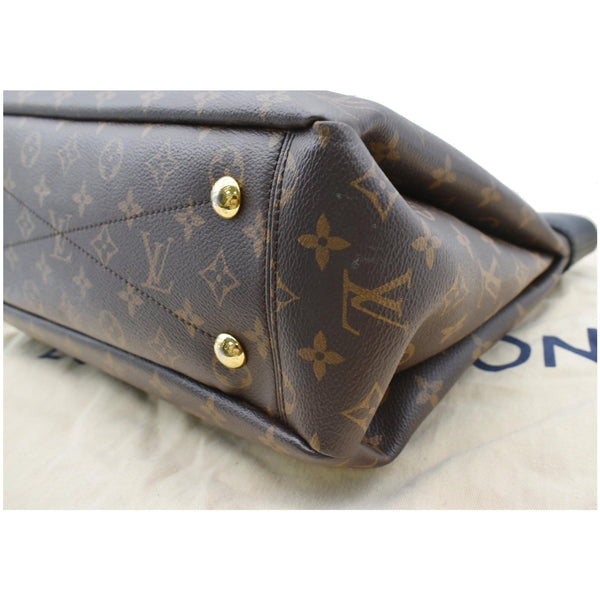 LOUIS VUITTON Pallas Chain Monogram Canvas Shopper Bag Brown
