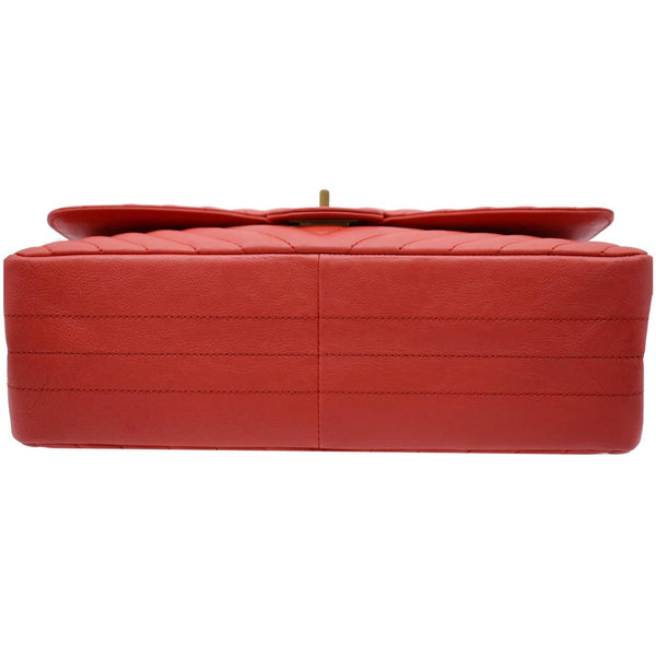 CHANEL 2.55 Reissue Double Flap Chevron Leather Shoulder Bag Red