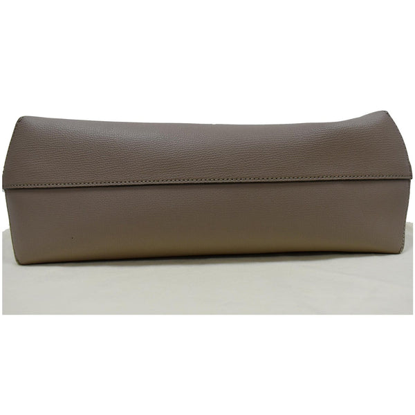 FENDI F Logo Calfskin Leather Shopping Tote Bag Taupe - Final Sale