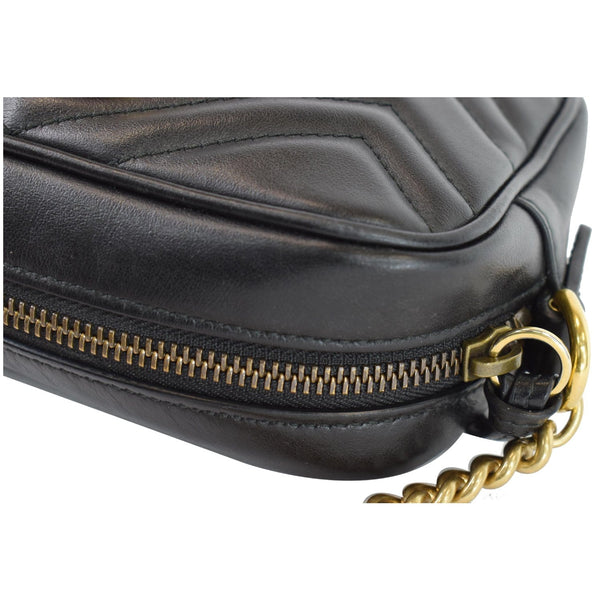 GUCCI GG Marmont Matelasse Mini Leather Crossbody Bag Black 448065