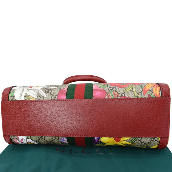 GUCCI Ophidia Flora Web GG Supreme Canvas Top Handle Shoulder Bag Red 524532