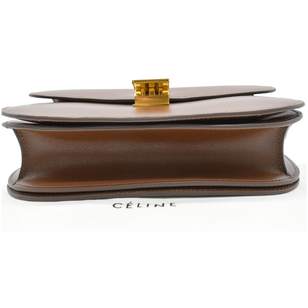 CELINE Classic Box Medium Calfskin Leather Crossbody Bag Brown