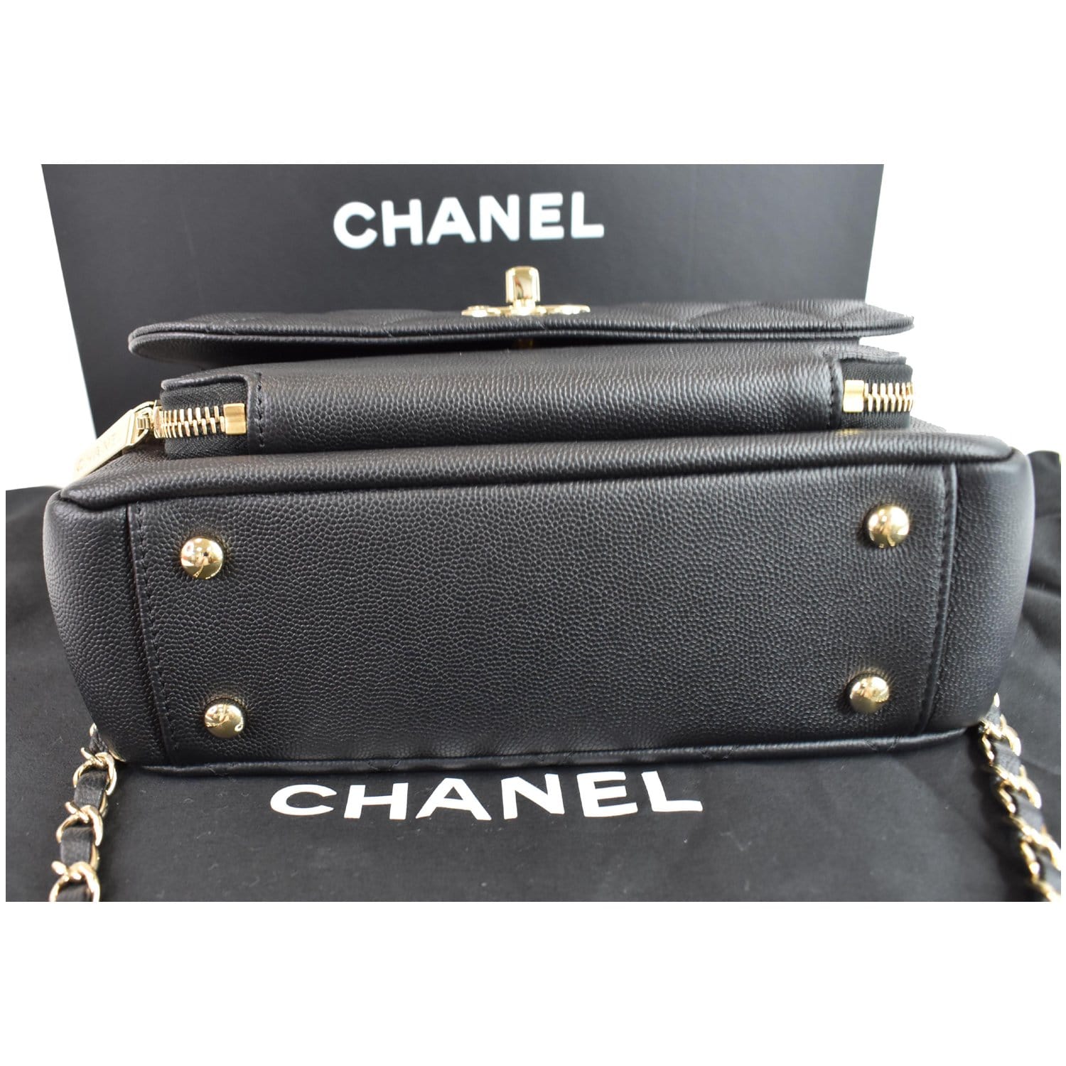 CHANEL Business Affinity Medium Black Caviar with Champagne Hardware 2017  at 1stDibs  chanel business affinity medium size, chanel business affinity  size, chanel affinity medium size