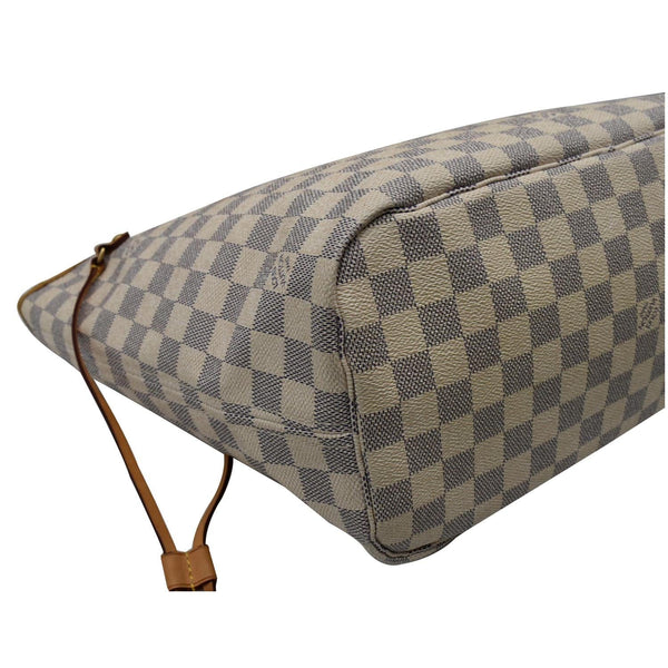 LOUIS VUITTON Neverfull MM Damier Azur Tote Bag White
