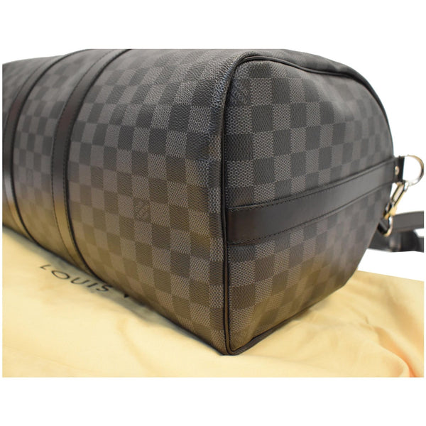 LOUIS VUITTON Keepall 45 Damier Graphite Bandouliere Travel Bag Black