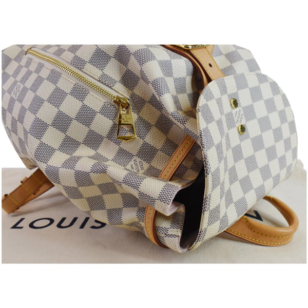 blue checks Lv Sperone Damier Azur Backpack Bag White