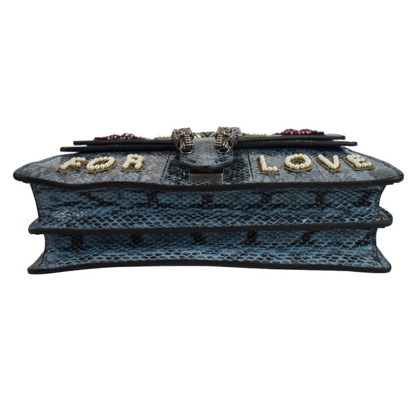Gucci Dionysus Small Blind For Love Python Bag Marine blue