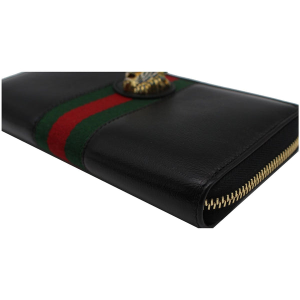 GUCCI Rajah Zip Around Leather Wallet Black 573791