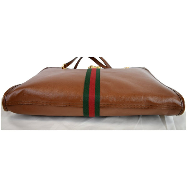 Gucci Rajah Large Leather Tote Shoulder Bag Bottom view