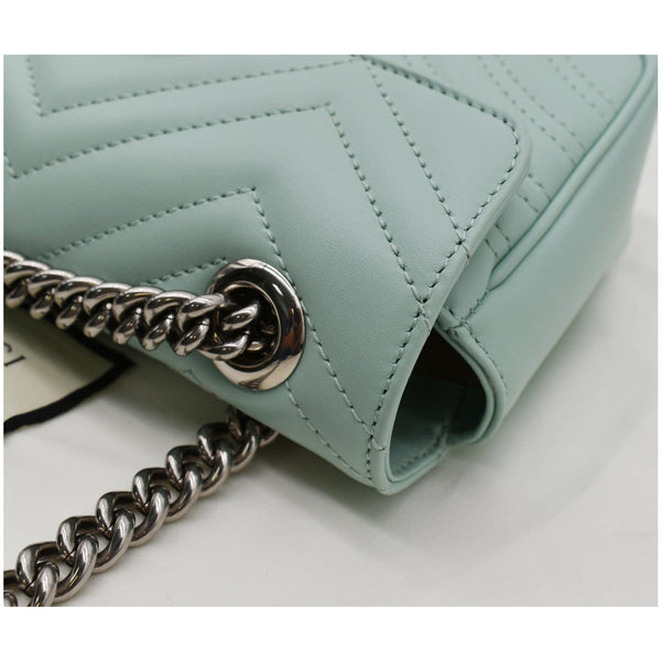 GUCCI GG Marmont Mini Matelasse Leather Crossbody Bag Bright Green 446744