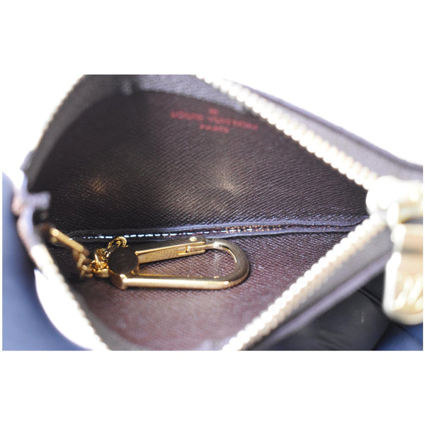Louis Vuitton Pochette Key Cles Damier Ebene Coin Case - opened view