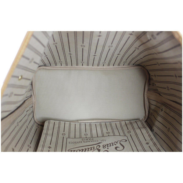 Louis Vuitton Neverfull MM Monogram Canvas Tote Bag deep interior