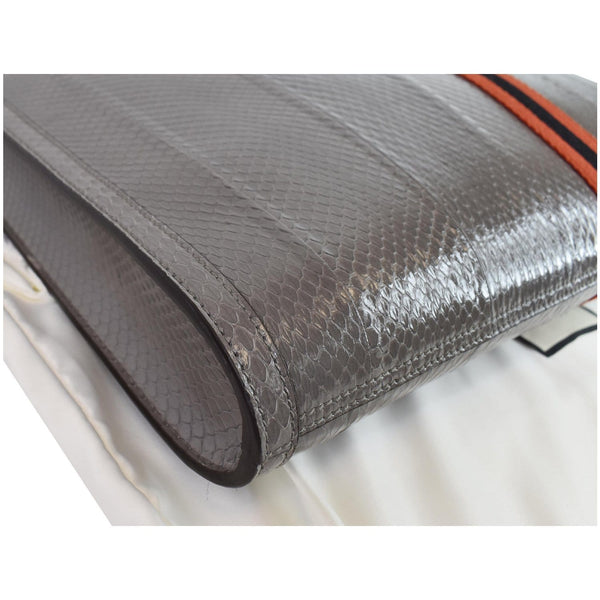 Gucci Rajah Large Snakeskin Tote Shoulder Bag corner side