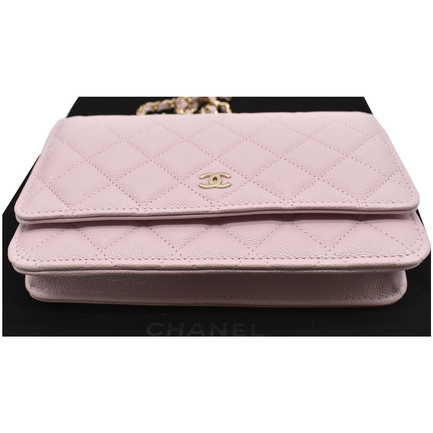 PRETTY! 💗22S CHANEL Classic Crystal CC 💗 WOC Wallet On Chain Pink Caviar  Bag