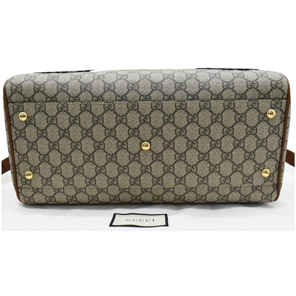 GUCCI Blind for Love Embroidered GG Supreme Canvas Boston Bag Maple Brown 409527