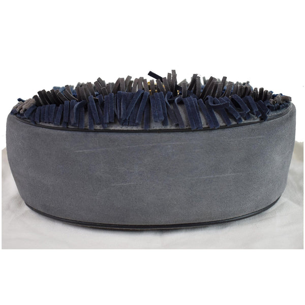 CHLOE Fringe Drew Suede Leather Shoulder Bag Grey