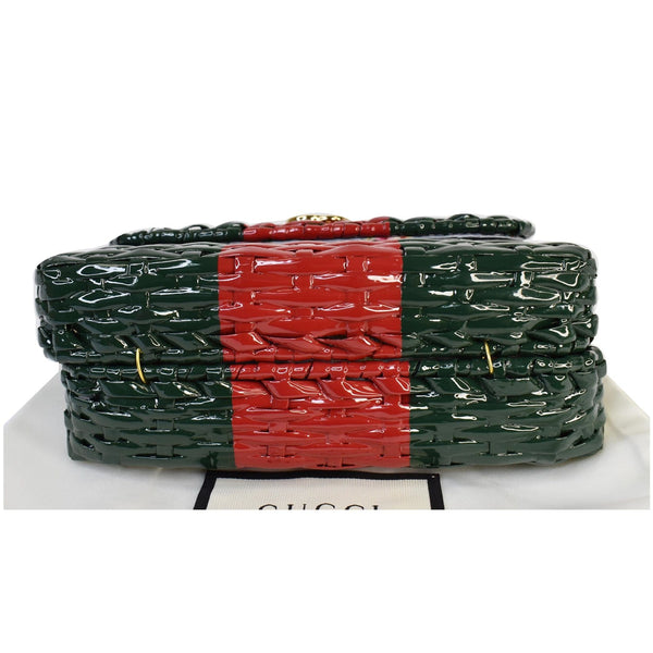 Gucci Wicker Linea Cestino Mini Web Shoulder Bag - bottom side