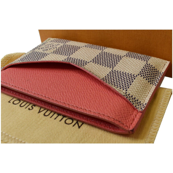 Louis Vuitton Damier Azur Card Holder White For Women - side view
